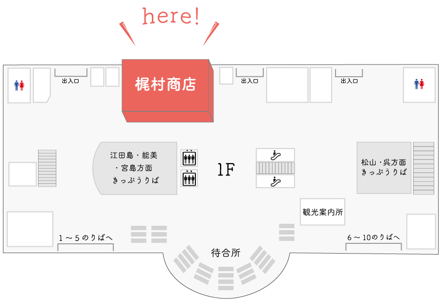 広島港宇品旅客ターミナル 1F 物販テナント