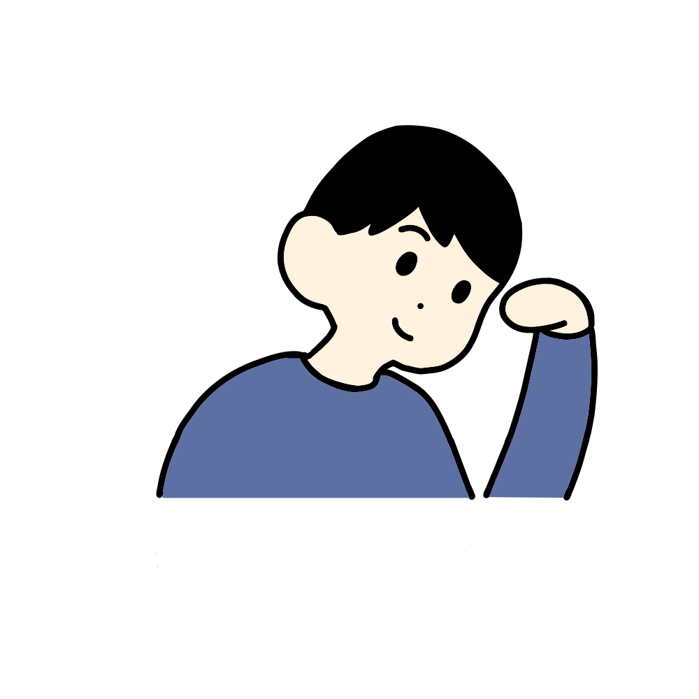 下を向いた男の子