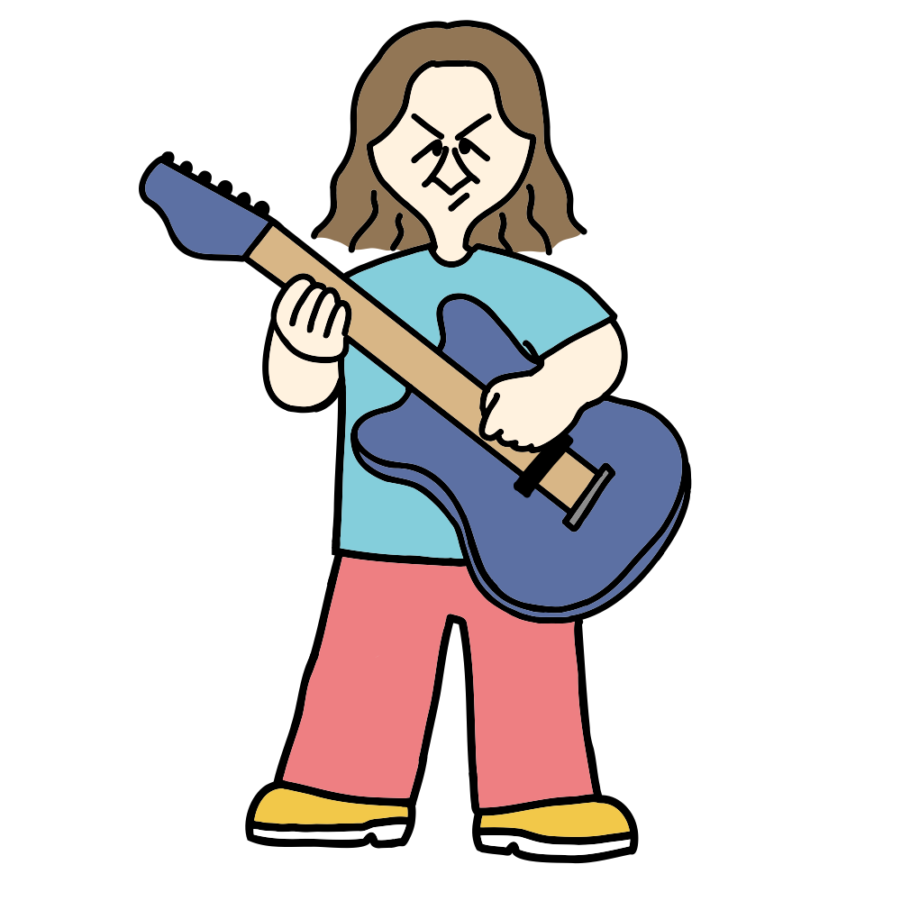 山岸ギター音楽教室講師の似顔絵