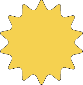 黄色の波型円形アイコン