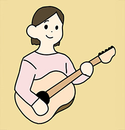 ギターを持った女性 安心コース